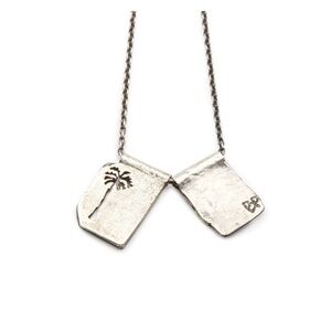 Silver Palm Tree Pendant Necklace